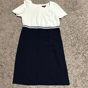 Elegant Black and White Midi Dress